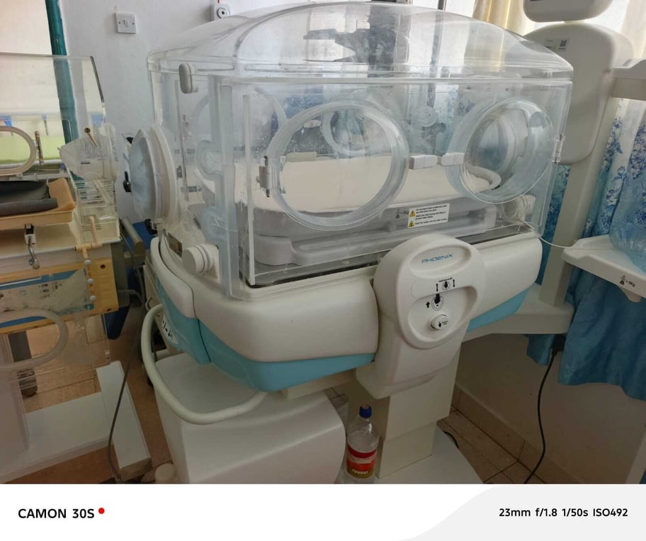 After HPA procurement support: a functional neonatal incubator in use at Rumuruti Level 4 Hospital, improving safe care for newborns. 